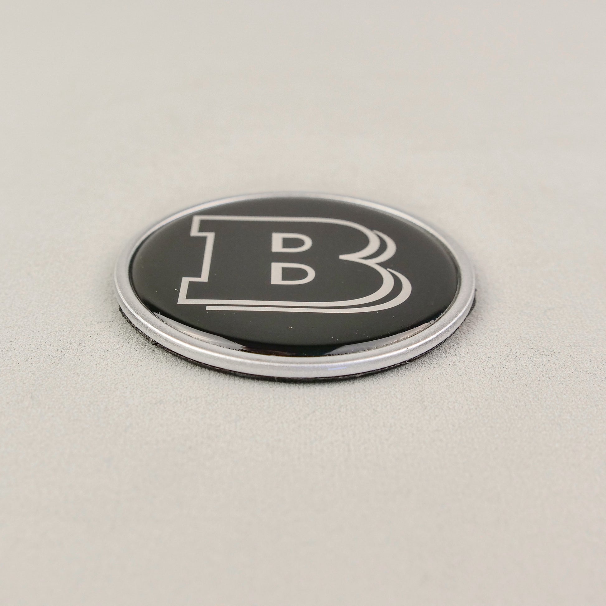 Grey Brabus badge logo emblem 55mm metal + carbon for hood