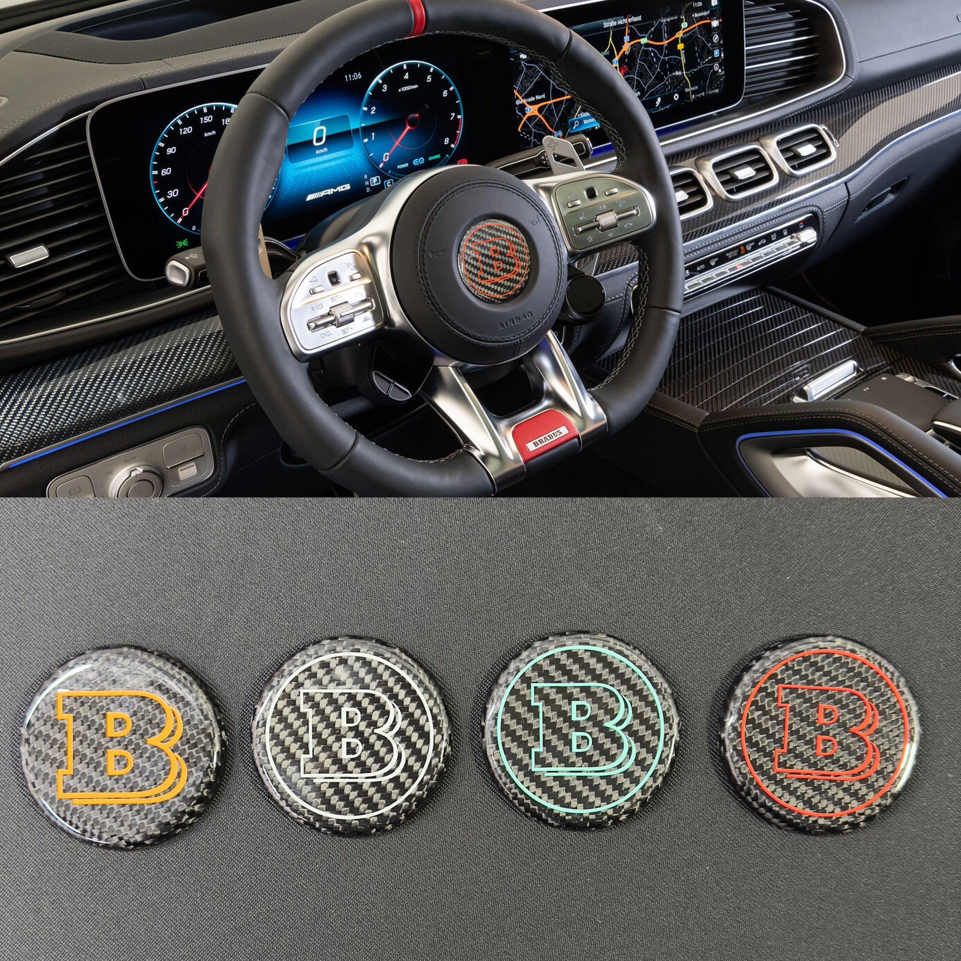 Brabus Emblem Badge Black for AMG Steering Wheels Mercedes G Class G63  W463A W464 -  Canada