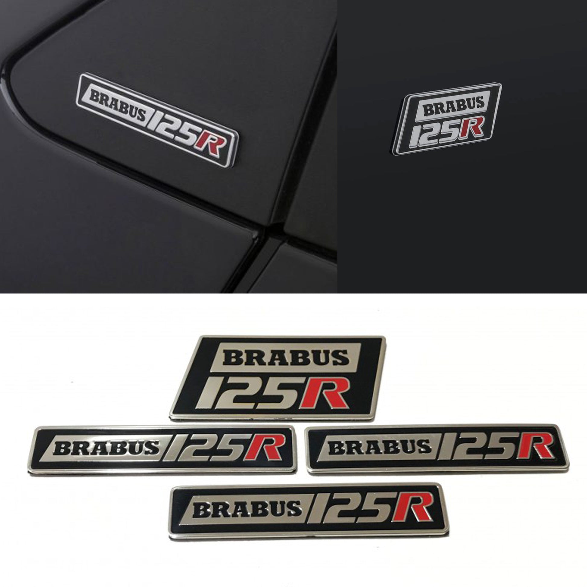 125R Brabus Emblem Set Stickers made for Mercedes Smart 453