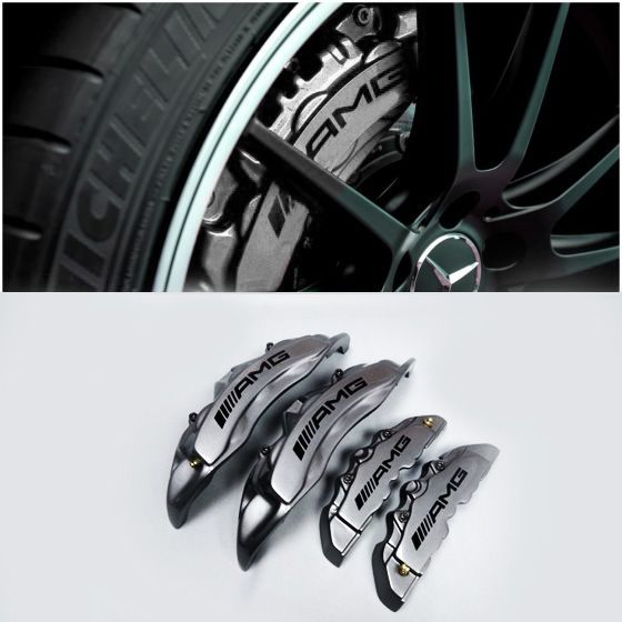 Silver Fiberglass AMG Brake Caliper Covers for G-Class W463 Mercedes-Benz