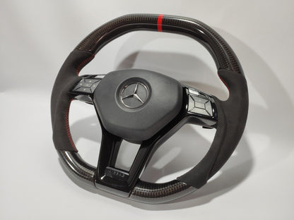 Mercedes-Benz W204 W212 C E AMG W218 W207 W172 SLK SL Steering Wheel Carbon Alcantara
