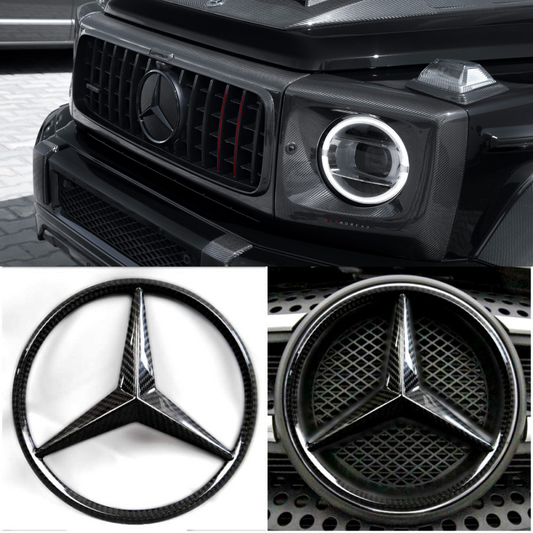 Mercedes-Benz W463a W464 G-Class G-Wagon G63 G500 G55 Front Grill Carbon Fiber Star Badge Logo Emblem